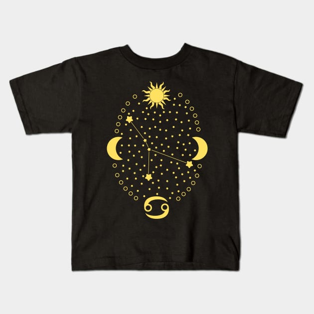 Cancer Sign Design Kids T-Shirt by rachelaranha